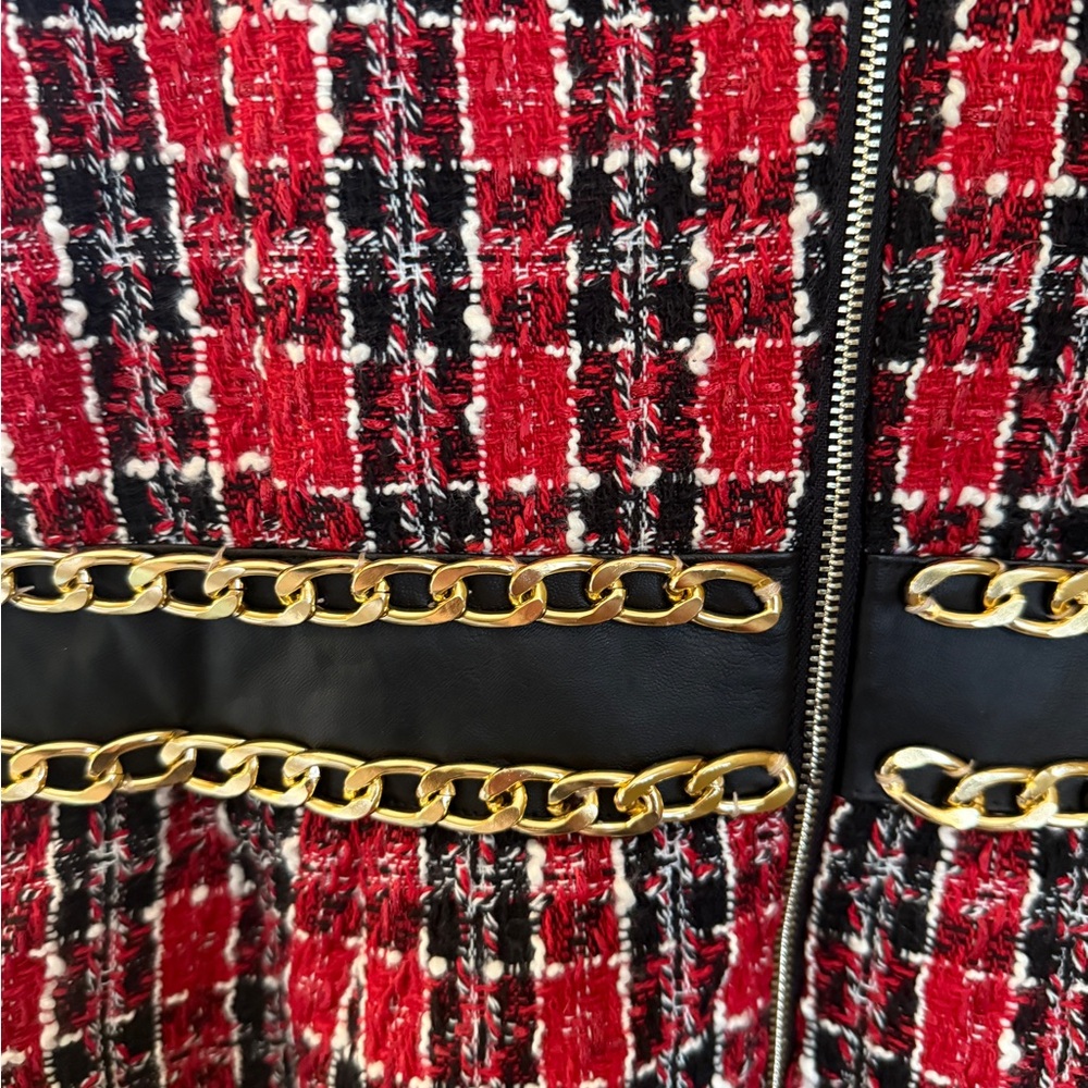 VENUS Women's Red and Black Plaid Mini Dress - Picture 5 of 8
